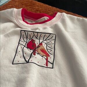 Women’s M&C sportswear White Sweatshirt with Bird Embroidery